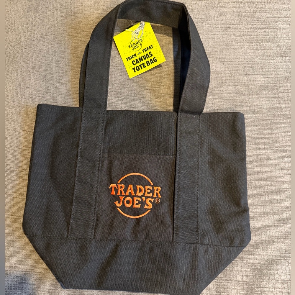 Trader Joe's Black Halloween Mini Tote Bag